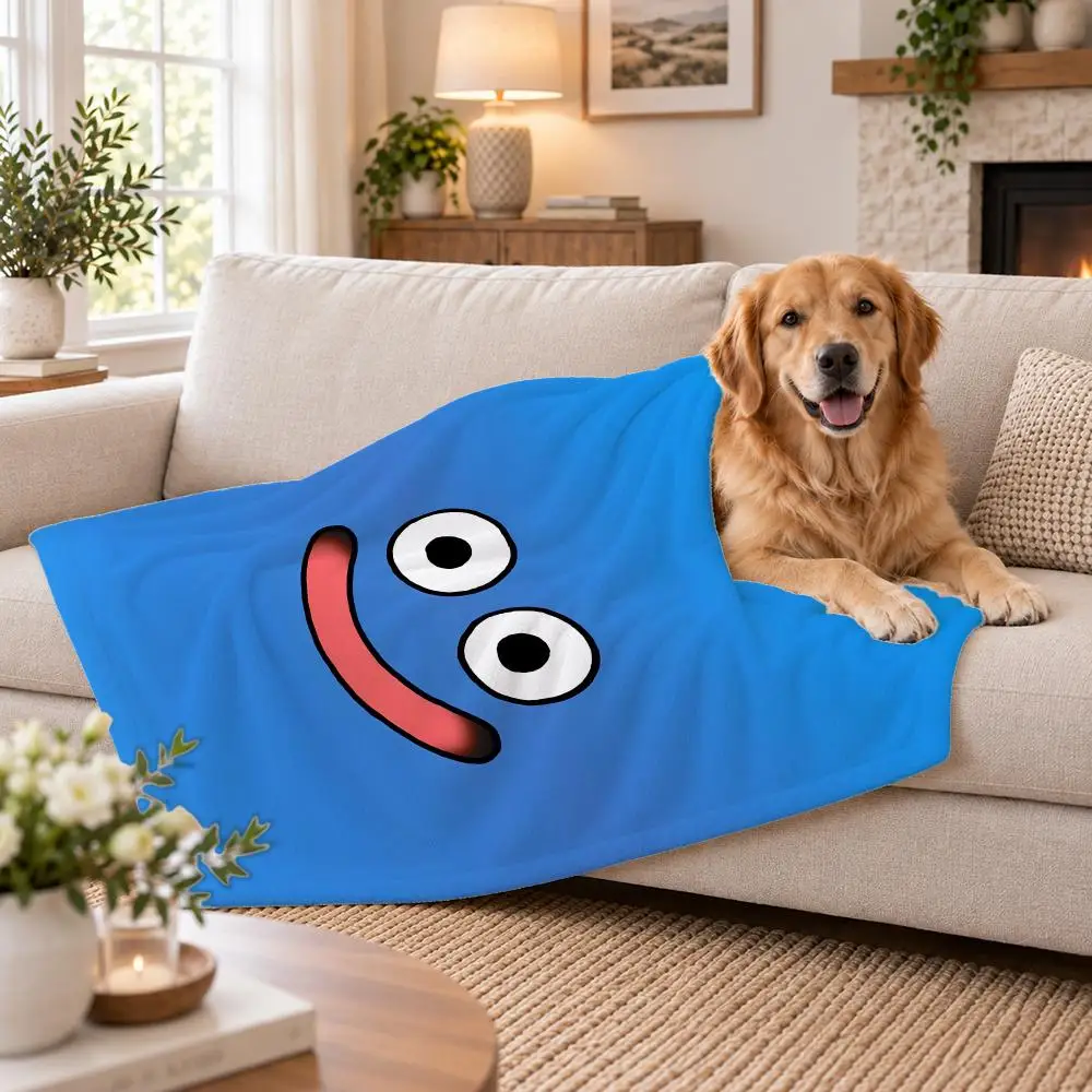 Game Slime Dragon Quest Throw Soft Plush Flannel Pet Blanket, Home Decor Cover for Sofa, Bed, Trip & Picnic