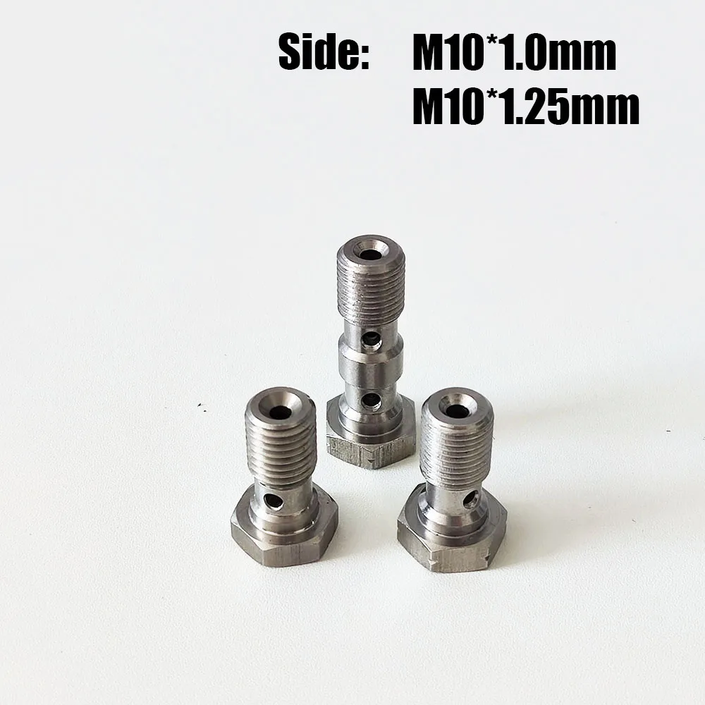 Stainless Steel M10x1.0/1.25 Banjo Bolts Brake Line Fittings Adapter Metric Thread Motorcycle Brake Cylinder Single Banjo Bolt