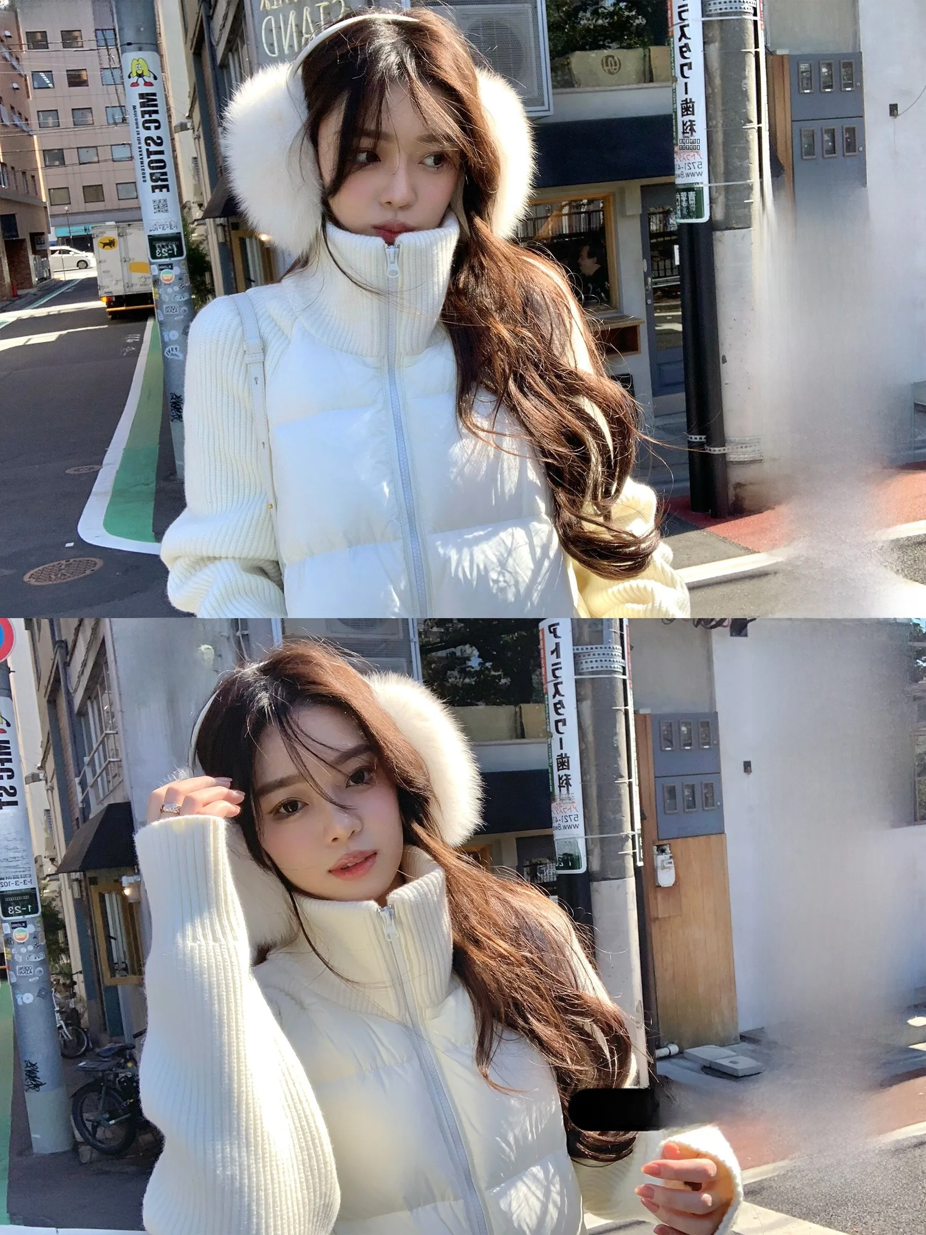 

Dearhua Angel down Jaet White Goose down Knitted Patchwork Slimming Outerwear Casual Loose Fit Regular Sve Long Zipper