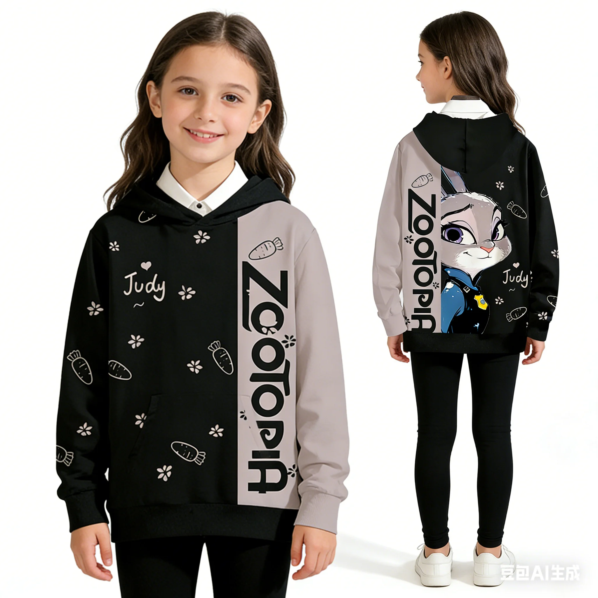 

Winter Hooded Sweatshirt, Zootopia 2 Officer Judy Hopps Print, Family Matching Sets Couple Kids Adult, Unisex Pullover