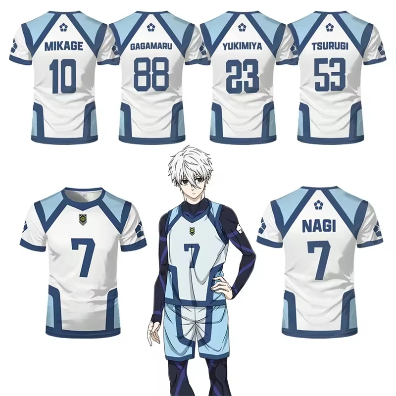 

Japan Anime Blue Lock Season 2 New Soccer Jersey T-shirt Women's Round Neck Sports Tops Children's Casual Short Sleeve T Shirts