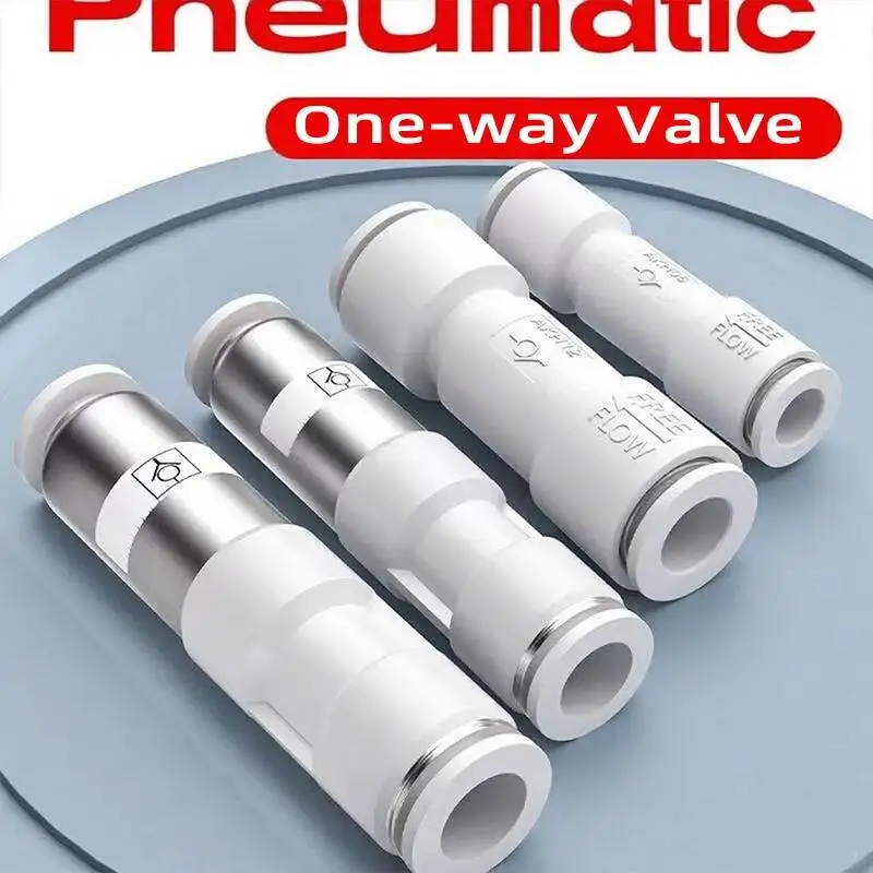 White AKH/SPU-04/6/8/10/12mm Pneumatic Quick Insertion Tube Straight Through One-way Check Valve Connector