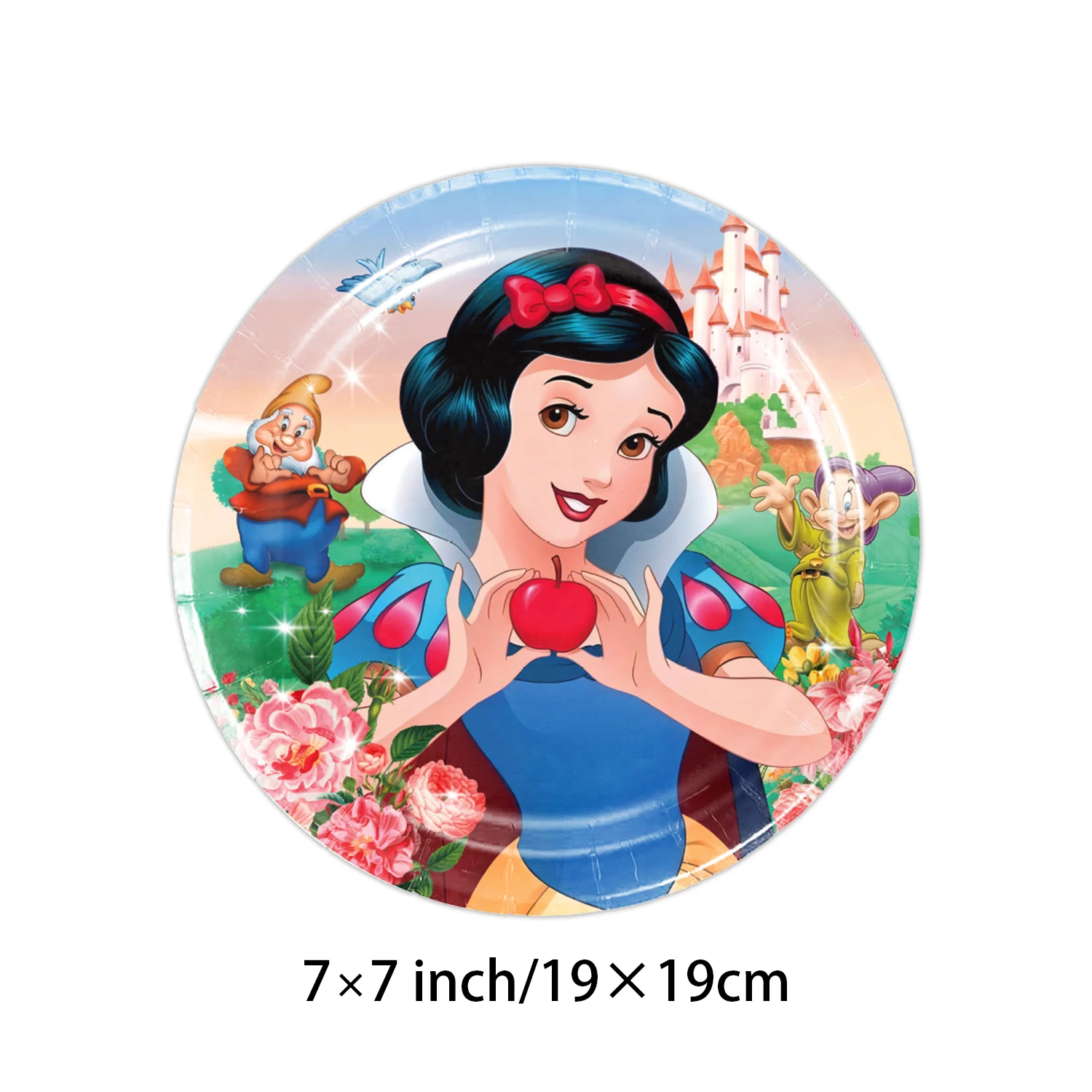 Disney White Snow Princess Birthday Party Supplies Paper Plate Cup Napkin Tablecloth For Girls Baby Shower Princess Party Decor