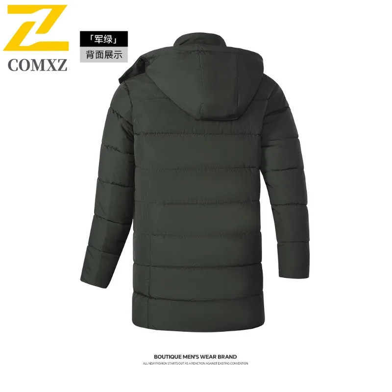 เสื้อแจ็คเก็ต COMXZ แบบมีฮู้ดสำหรับผู้ชาย เสื้อแจ็คเก็ตบุหนาสำหรับกิจกรรมกลางแจ้ง เสื้อพาร์กาอุ่นหนาสำหรับใส่ทำงานหรือพักผ่อน สวมใส่สบาย เบา เหมาะสำหรับฤดูหนาว ทำจากผ้าฝ้าย