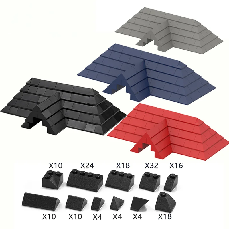 

150Pcs/lot Roof Tiles Pack Brick Pack Building Block Brick Assembles Particles for House Design Enlighten DIY Set Toys Gifts