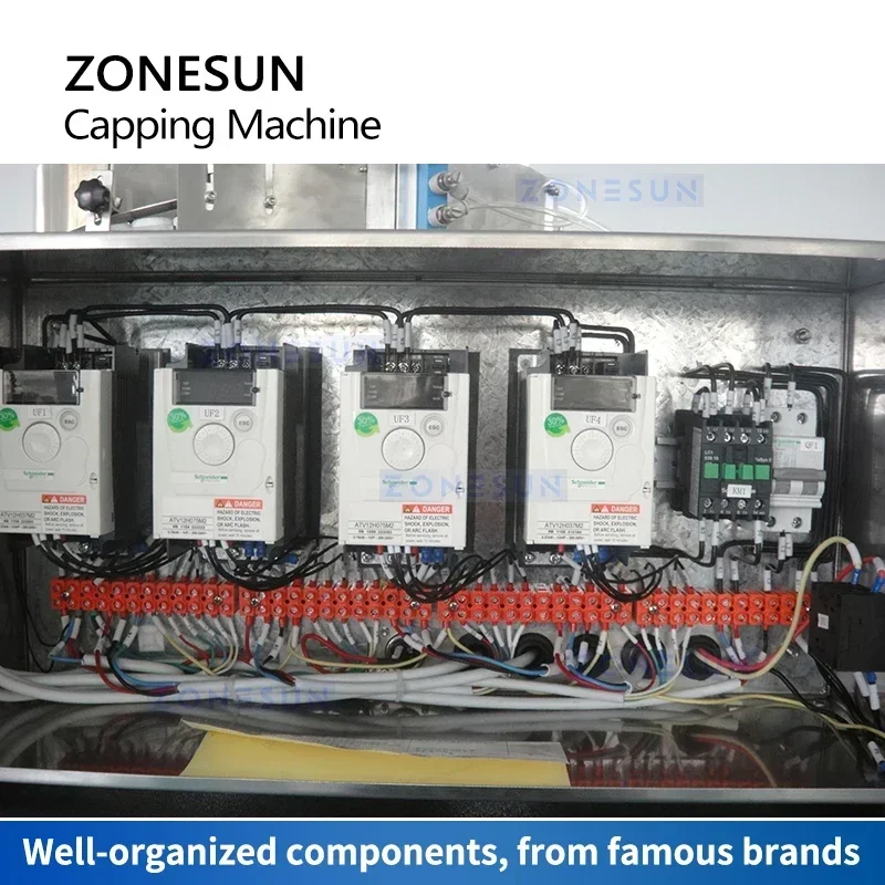 Picture 7: ZONESUN ZS-XGFX-6G Automatic Screw Capping Machine Rotary Turret Star Wheel Bottle Jar Unscramble