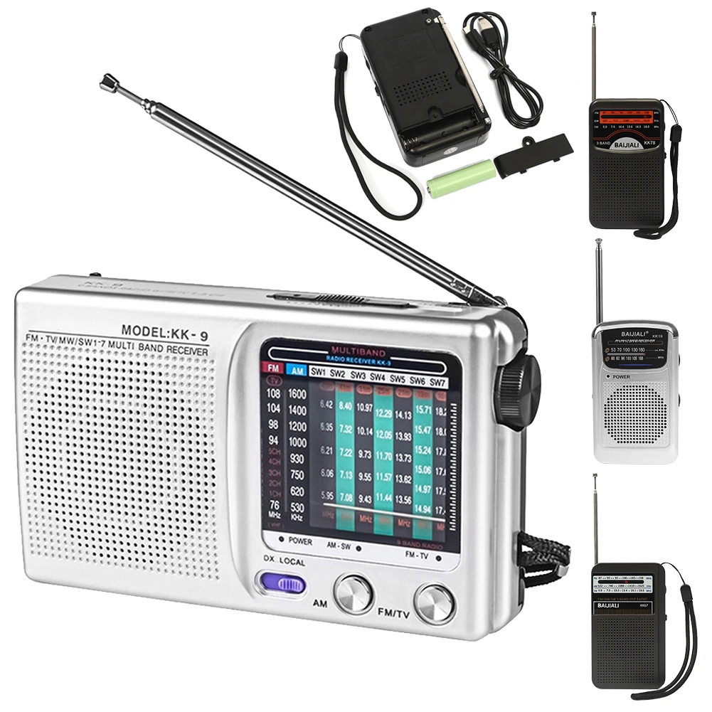 Radio meteorológica Retro portátil, Radio con puntero SW/AM/FM, Radio telescópica con batería, Mini Radio para interiores y exteriores