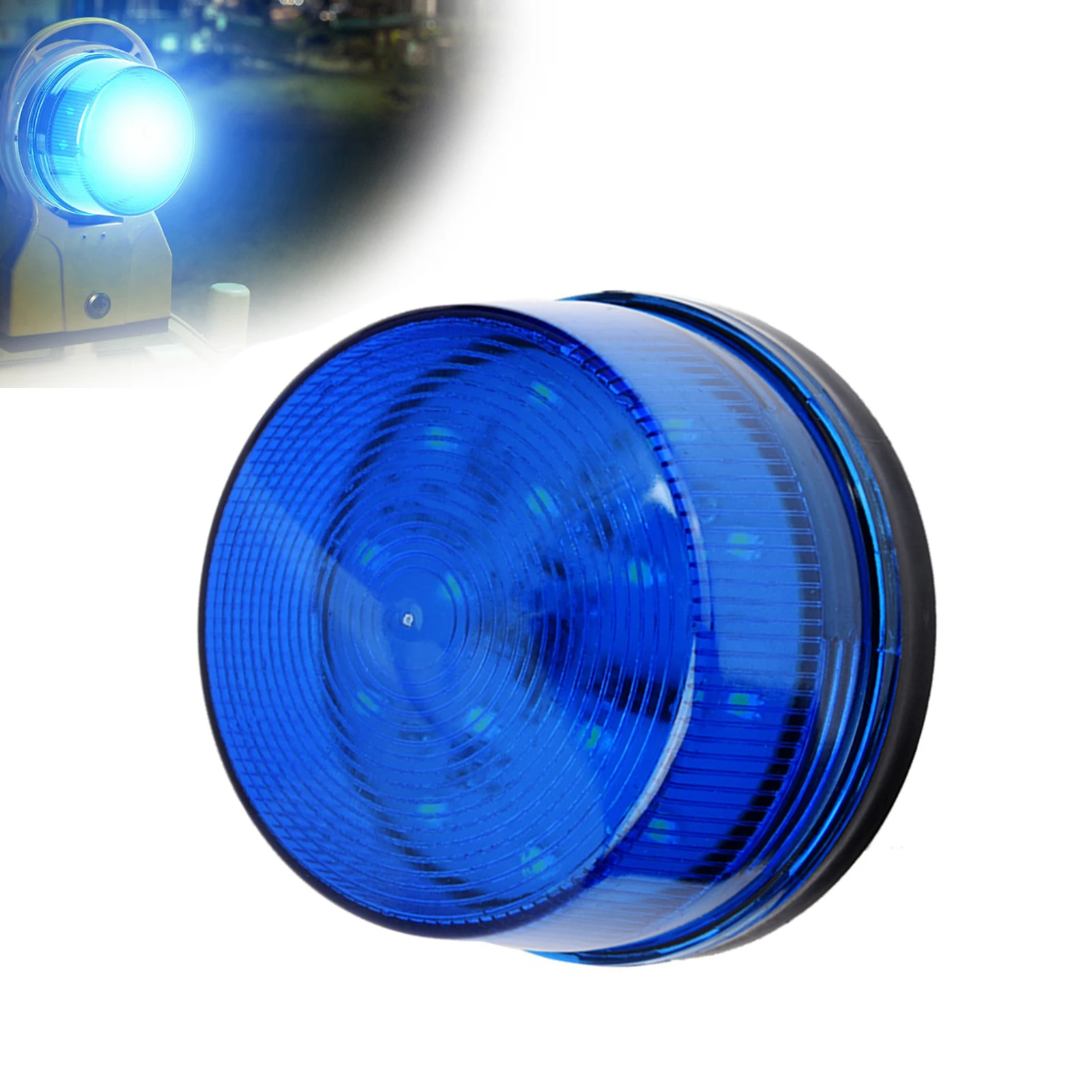 zk30 12V Blue LED Strobe Beacon Emergency Alarm Warning Signal Flashing Light without Sound