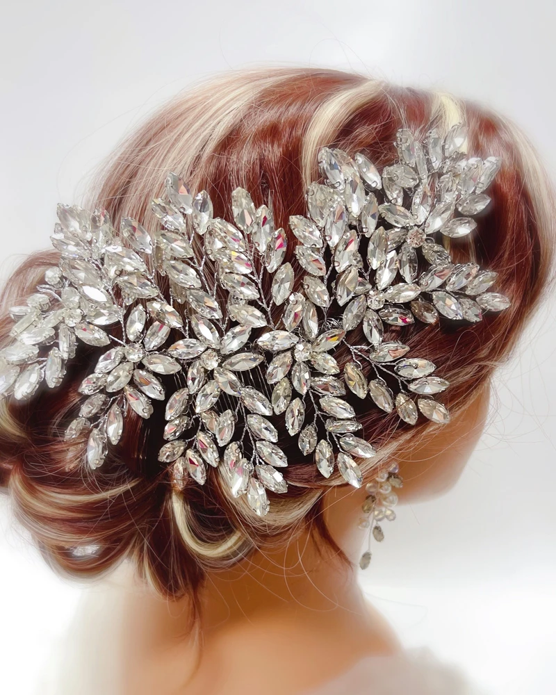 MIMIOR Wedding Full Rhinestone Oversized Hair Comb Bridal  display picture 2