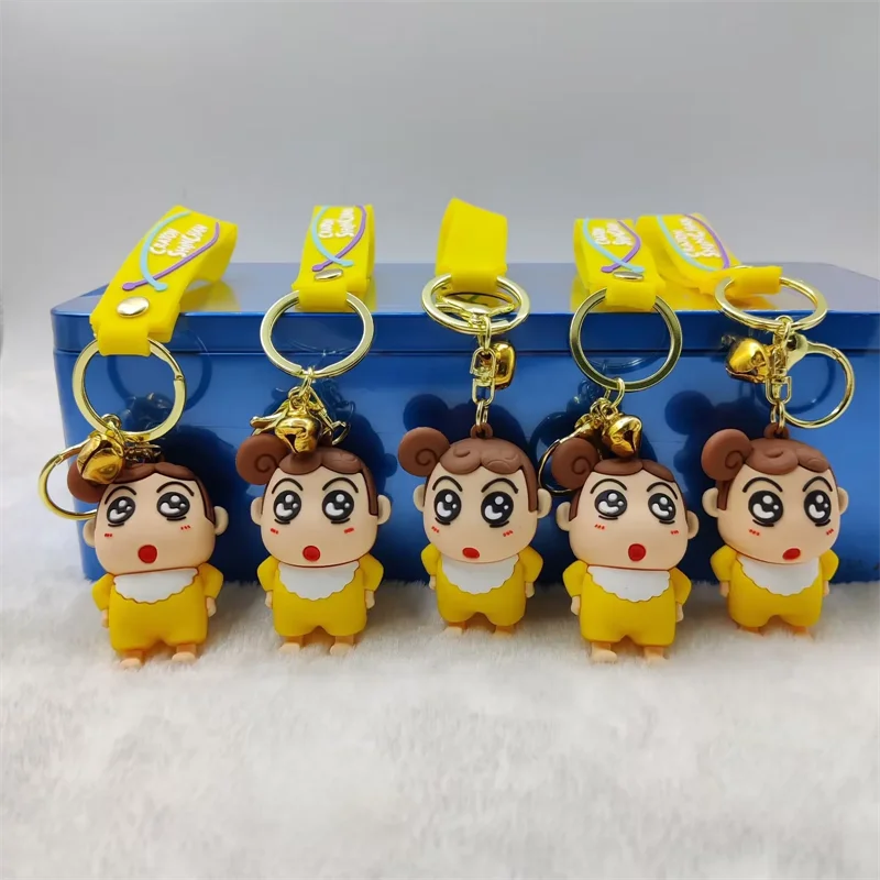 Crayon Shin-chan Kawaii Nohara Himawari Figure Rubber Key Chain Toys Backpack Ornaments Keychain Model Christmas Gifts