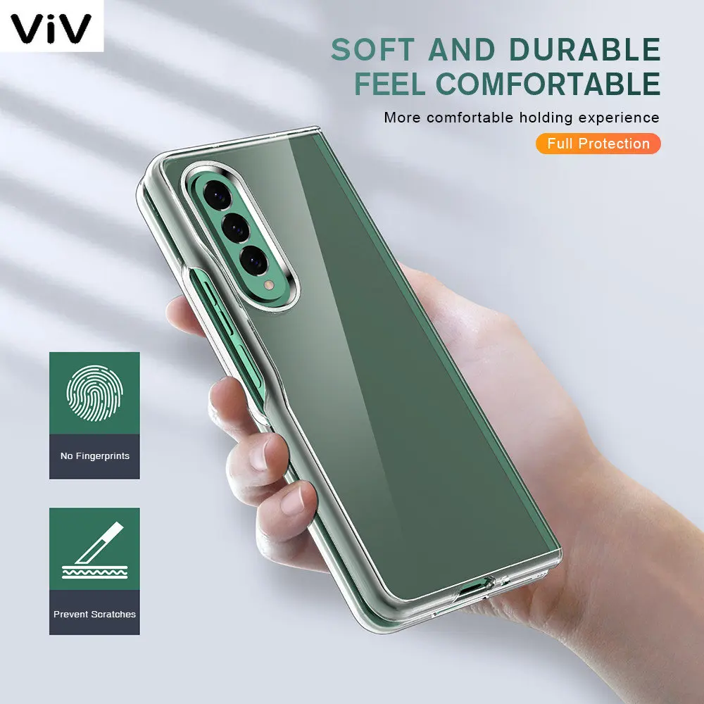 For Samsung Z Fold 4 5G Case Hard PC Transparent Phone Cover Samung Sansung Fold4 ZFold4 Folder Foldable 4 Protect Bumper Fundas