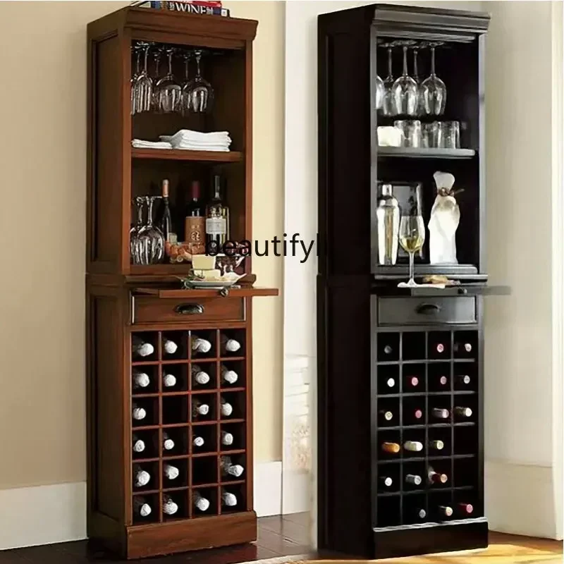 

New Light Luxury Solid Wood Home Wine Cabinet Combination Sideboard Cabinet Tea Cabinet Locker