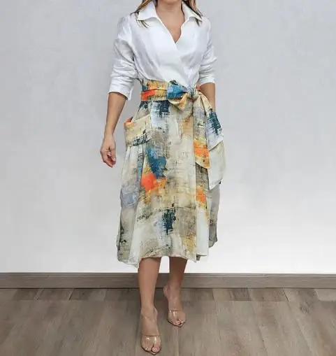 Frauen Elegante Gedruckt Strickjacke & Langen Rock Set Temperament Pendeln Sets Herbst Neue Stil Weibliche Mode Röcke Outfits