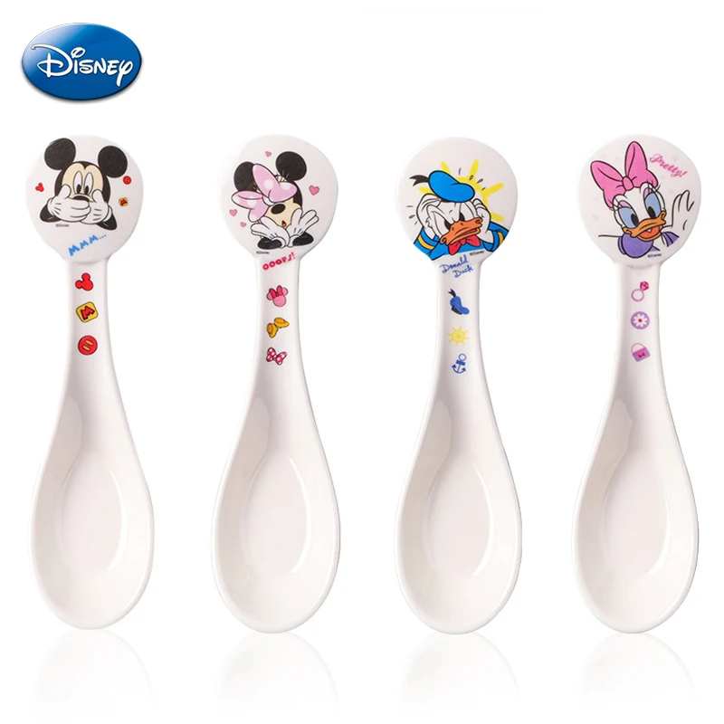 Disney Series Spoon Mickey Minnie Cutlery Children's Rice Spoon Anime Figures Donald Duck Drink Soup Eat Spoon Kids Tableware