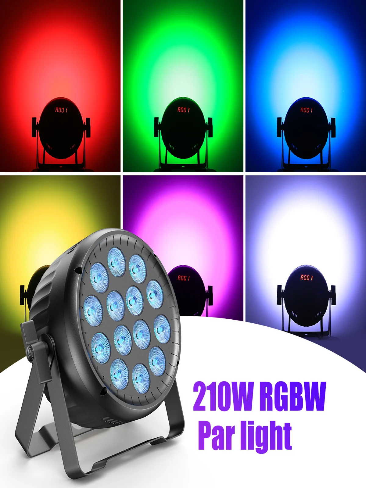 Yiflamefly 1/2/4 Stück 210W Par-Scheinwerfer 14X15W RGBW LEDs Bühnenbeleuchtung DMX DJ-Lichter mit linearer Dimmung für Hochzeiten, Partys, KTV-Shows