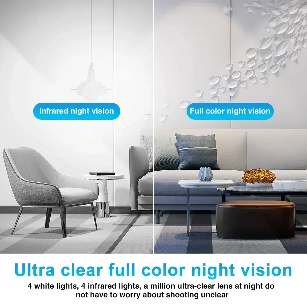 كاميرا مراقبة فيديو لأمن المنزل ، كاميرات داخلية واي فاي 5G ، كشف الحركة ، صوت ذو اتجاهين ، تتبع تلقائي ، رؤية ليلية ، 1-5