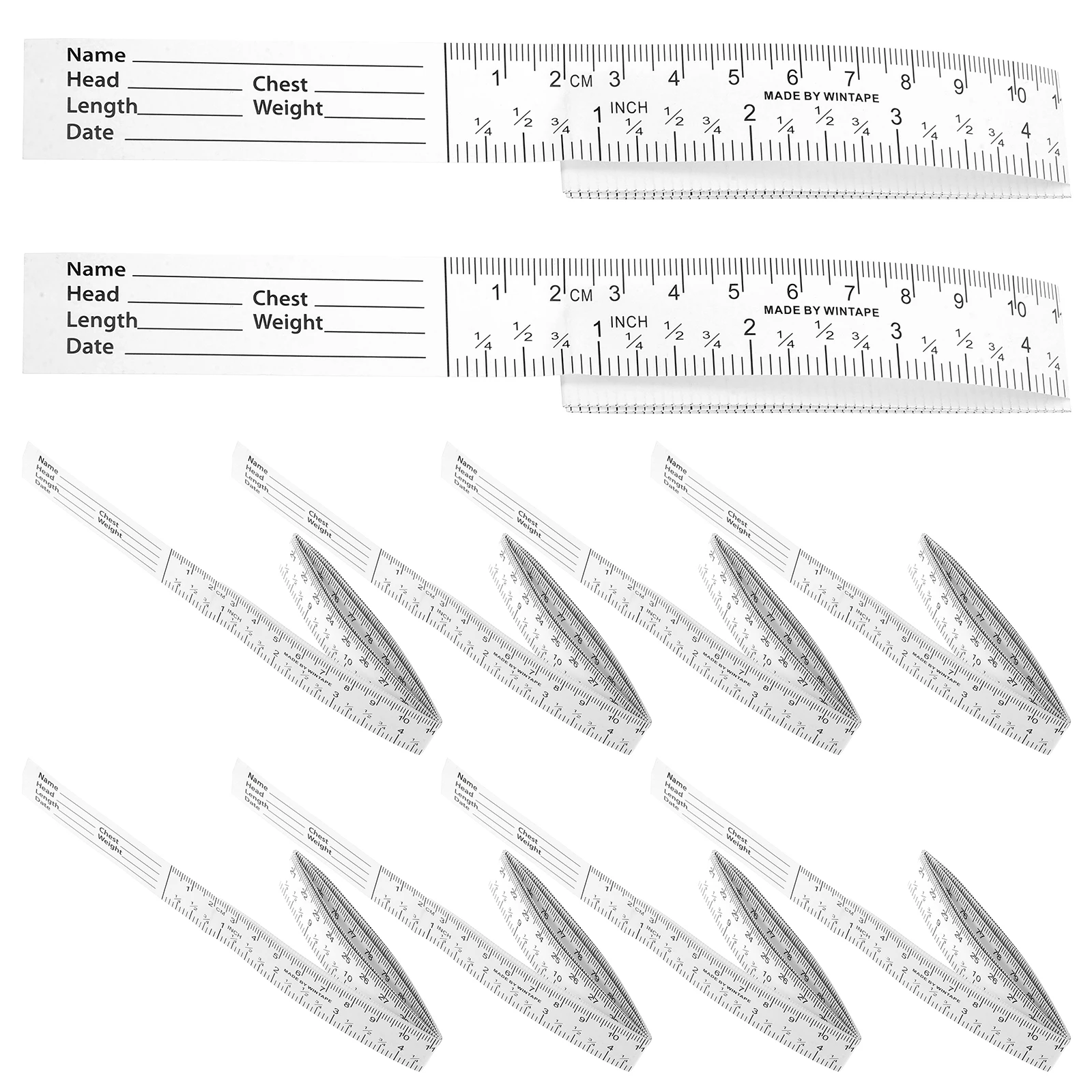 

10pcs Paper Tape Measure Graduation Ruler Clear Scale Single Sided Dieting Tailor Wound Clothing Pocket Medical Cloth