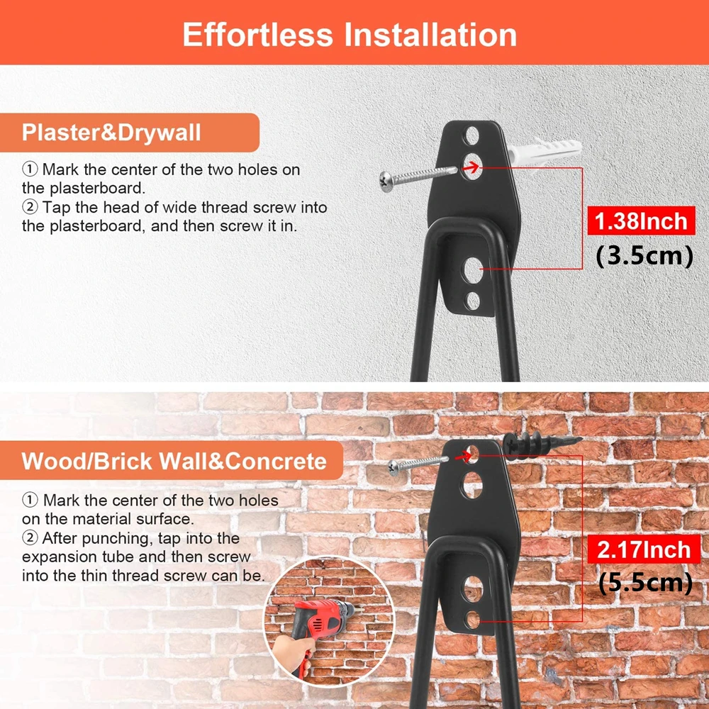 Heavy Duty Metal Hook Garage Organizer Wall Mount Bicycle Hanger Hooks Wall Mount Anti-slip Storage Hook for Ladders Garden Tool
