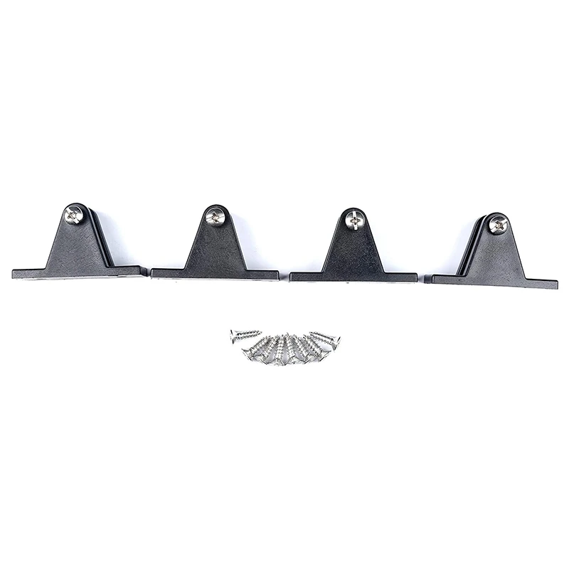 

【NEW YEAR 】4 Packs Boat Bimini Top Deck Hinges Flat Mount Black Nylon With Screws Bimini Top Boat Cover Fitting