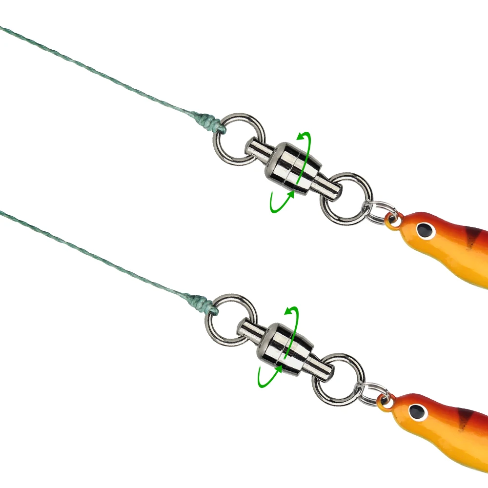 DNDYUJU Fishing Swivel Heavy Duty Ball Bearing Swivel Connector Stainless Steel Solid Ring Hook Connector Fishing Accessories