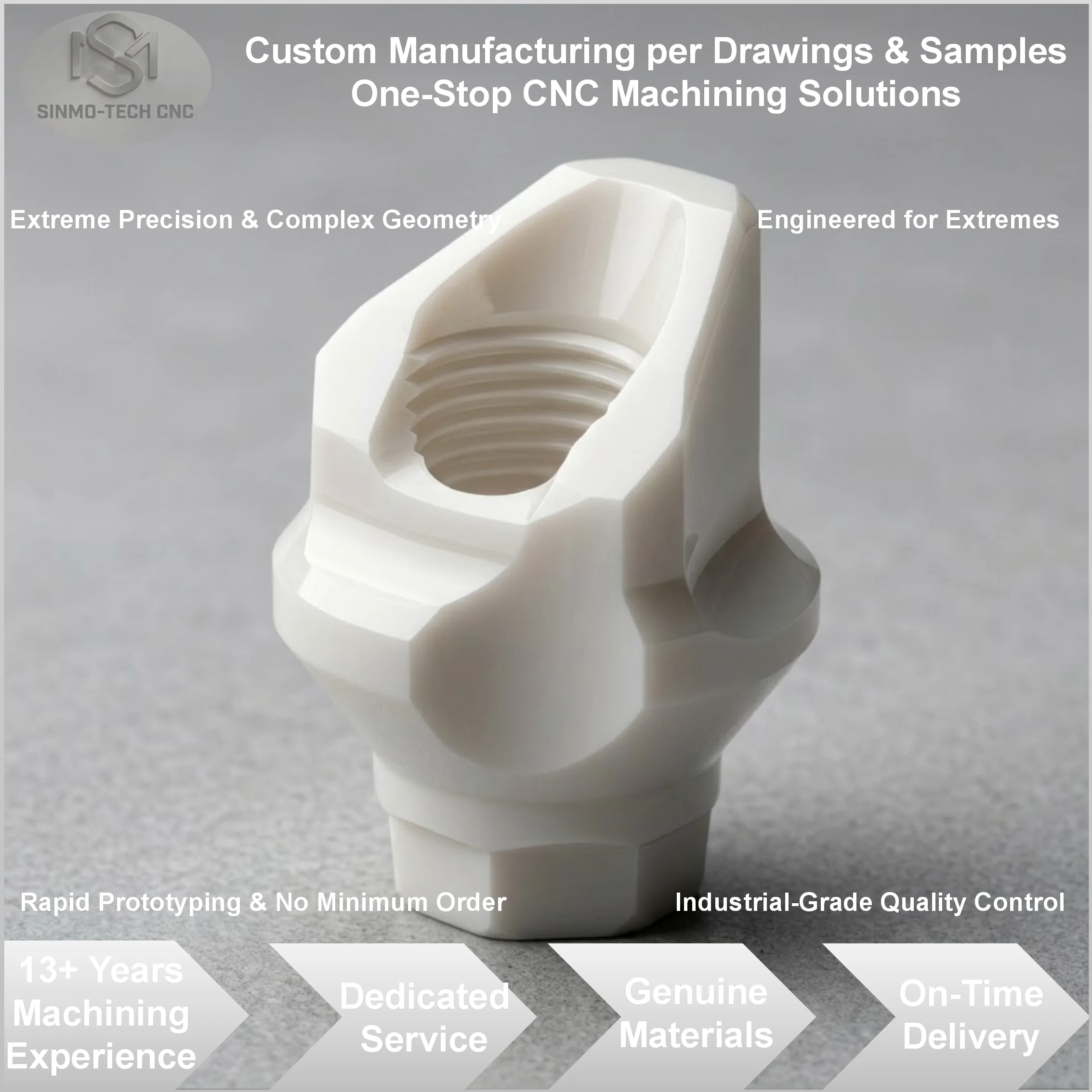 High Toughness Zirconia Ceramic CNC Machining, Precision Piston Bushing, Wear Resistant Biomedical & Industrial Ceramic