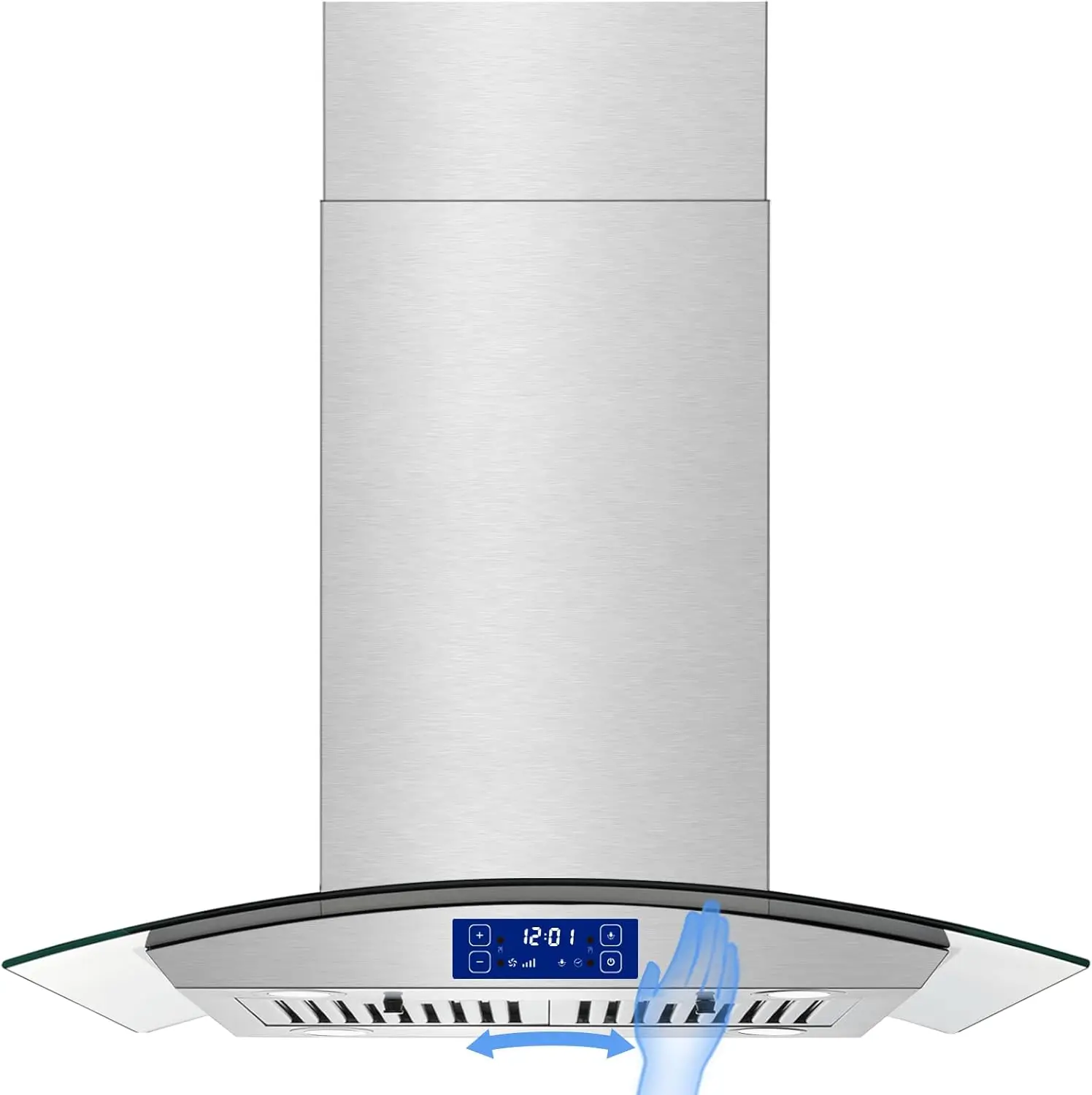 Gesture & Touch Control Ceiling Mount Stainless Steel Kitchen Vent Hood, Kitchen Exhaust Hood