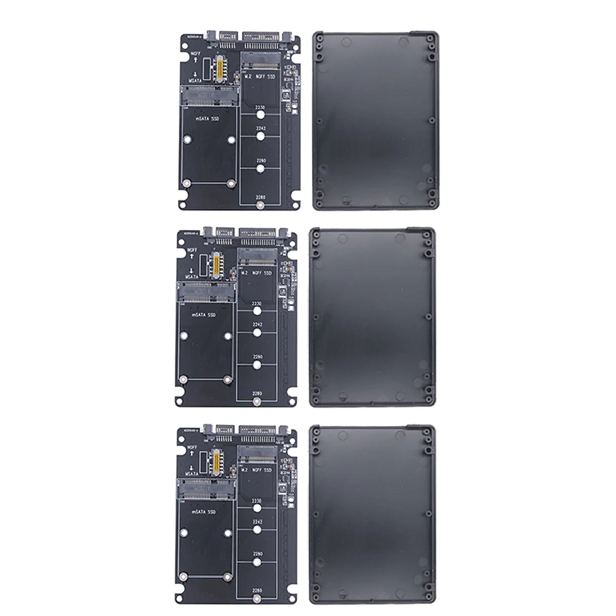 3X M.2 NGFF MSATA SSD to SATA 3.0 Adapter Card 2 in 1 Converter Card M.2 SSD Adapter Card External Hard Drive Enclosure