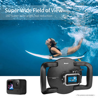 Camera Dual Handle Dome Port Waterproof Case Camera Protective Case 180° Wide Angle Replacement for GoPro Hero Waterproof