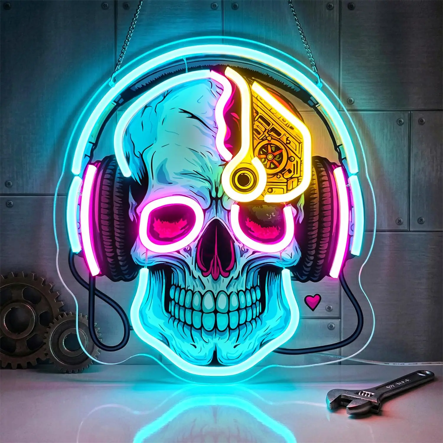 

Skull Neon Sign USB Powered Led Neon Light for Bar Party Gaming Room Bedroom Aesthetic Decoration Birthday Gift Art Wall Light