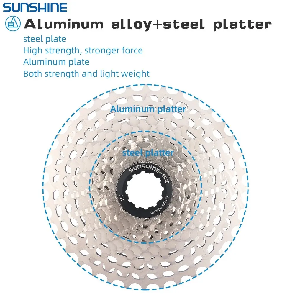 SUNSHINE Ultralight 11 Speed Road Bike Freewheel 12 Speed 28T 32T 34T 36T Bicycle 11V Cassette Flywheel K7 Gravel for Shimano HG