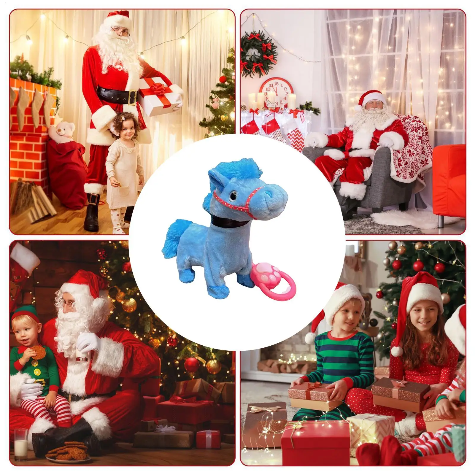 거실용 걷는 말 장난감, 리드 로프 포함, 사실적인 어린이 전동 장난감 걷는 말, 유아 및 3세 이상 청소년용