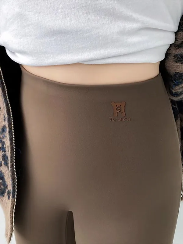 High Waist Thiened Fce Yoga Pants Women's Autumn Winter Outerwear arkskin Pants Fitn Base Layer Magic Pants Butt Li...