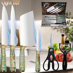 6PCS Kitchen Knives Set Gift Box Set  Knife Gift  Chef Meat Cleaver Sharp Fruit Knife Kitchen Vegetable Scissors Set of Knives