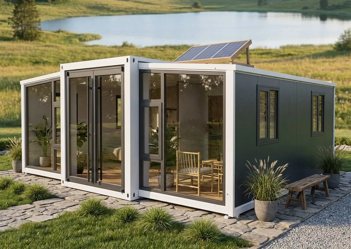 Mobile Cabin Container House with Expandable Foldable Design Bedroom Bathroom Kitchen for Farm and Vacation Use