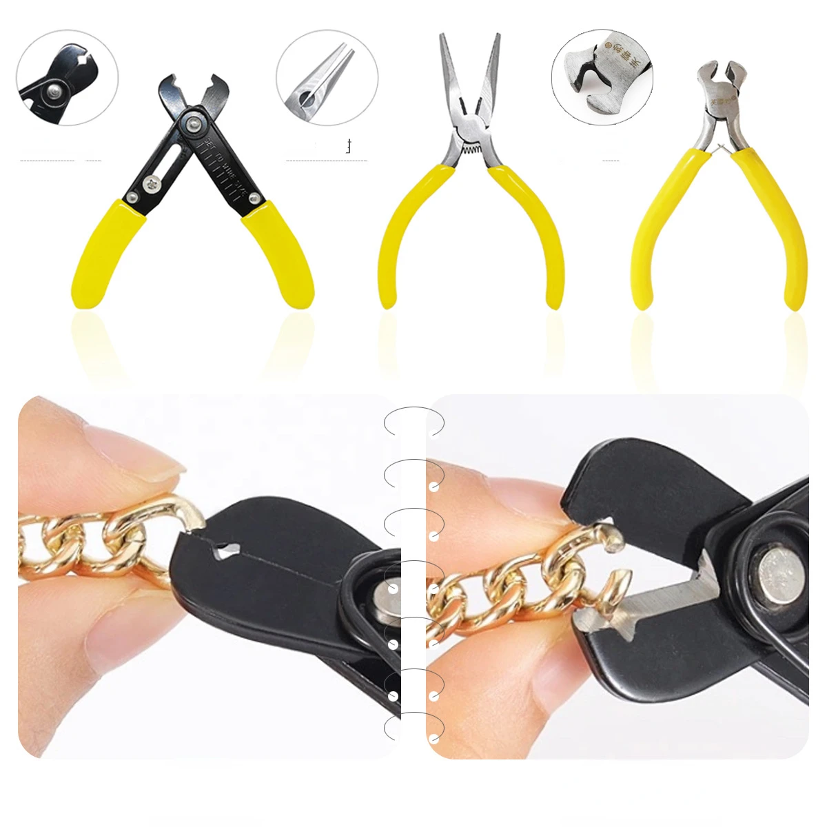 Mini Jewelry Pliers Needle nose pliers Bag Chain Pliers Splitter Bag Chain End Cutting Plier for Zipper Install Stop Repair Kit