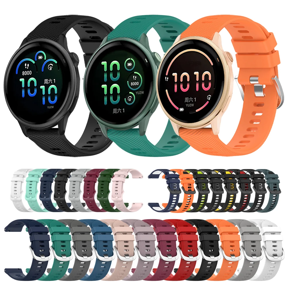 حزام ساعة رسمي 20 مللي متر 22 مللي متر لـ Garmin Vivoactive 6 5 3 حزام Venu 3/Foreunner 265 255 245 165 سوار سيليكون رياضي للموسيقى