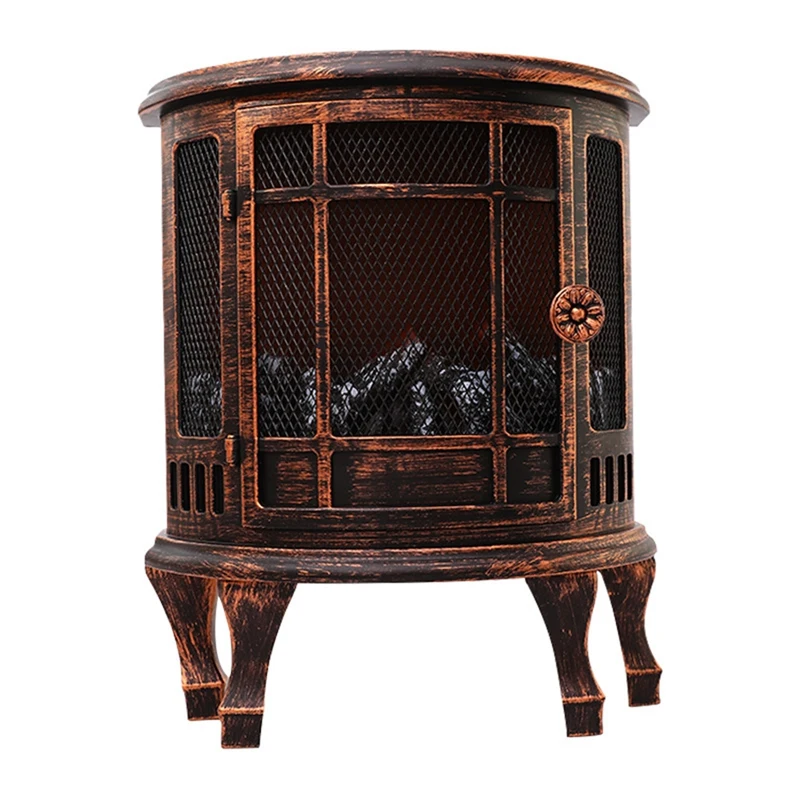 Mini LED Fireplace Vintage Decorative Lantern Indoor Outdoor Table Living Room Fall Decoration With USB/Battery Operated