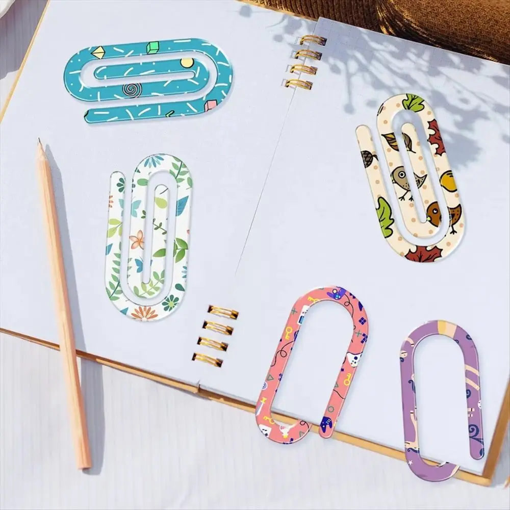 10Pcs Acrylic DIY Bookmarks Sublimation Blanks Ornaments Acrylic Paper Clips Clear Transparent Unfinished Bookmarkers