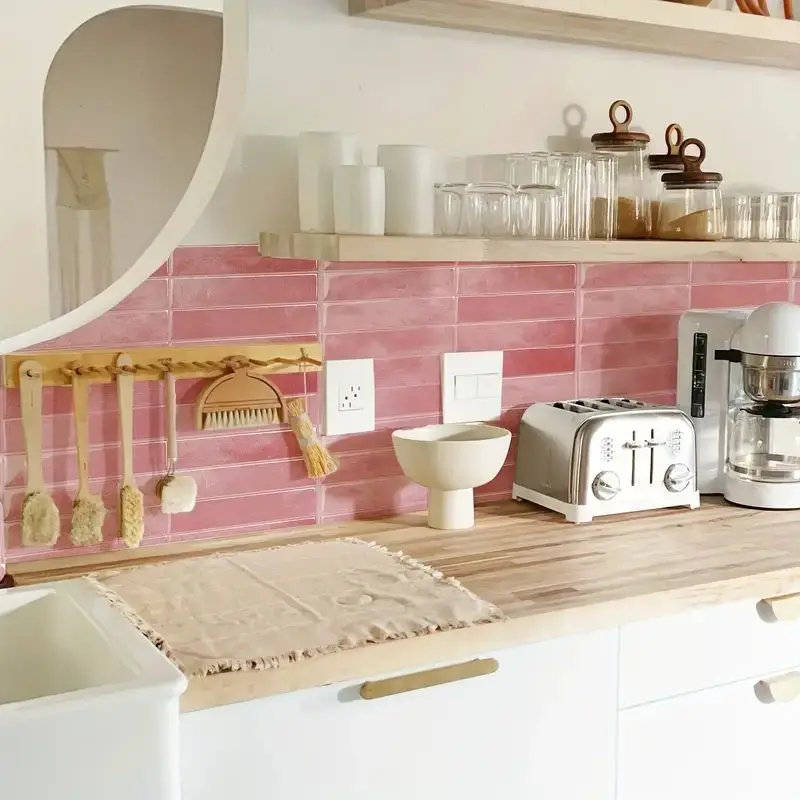 10pcs Self-Adhesive Wall Tiles Stickers, Heat Resistant Peel AndStick Kitchen Backsplash, Waterproof Wall Tile Sticker view 4