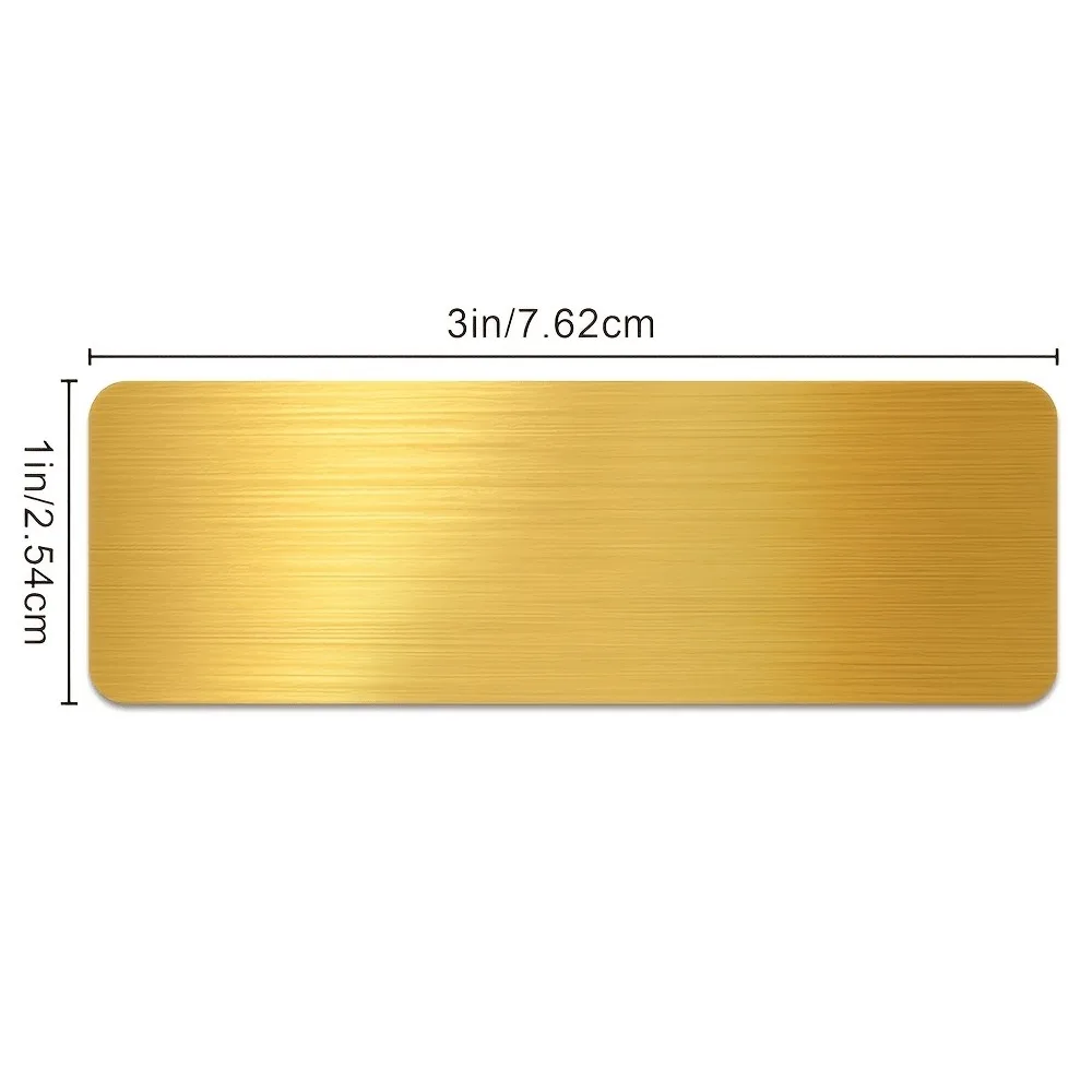 Stainless Steel Nameplate & Trophy Plaque - Engravable Name & Date/Message, Adhesive Backing Suitable for Christmas, Halloween