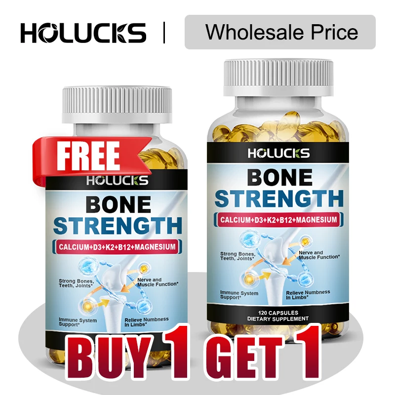 

Buy 1 Get 1 Free! Pure Bone Strength Supplement, for Osteoporosis Prevention & Joint, Cartilage, Flexibility & Bone Density