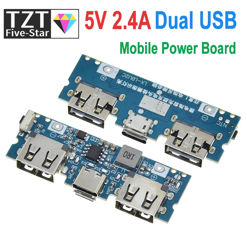 1/3/5PCS Micro/Typ-C USB 5V 2,4 A Dual USB 18650 Boost Batterie Ladegerät bord Mobile Power Bank Zubehör Für Telefon DIY
