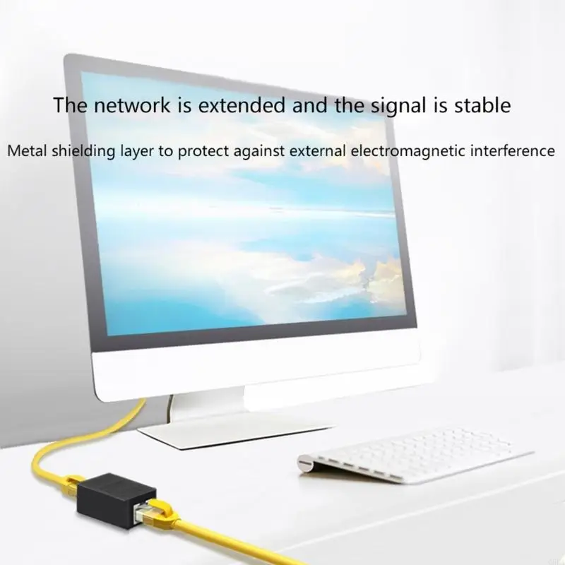 RJ45 Konektor LAN Adaptor Coupler Ekstensi LAN Konektor Terlindung Broadband Ethernet Kabel Jaring Steker Penggabung