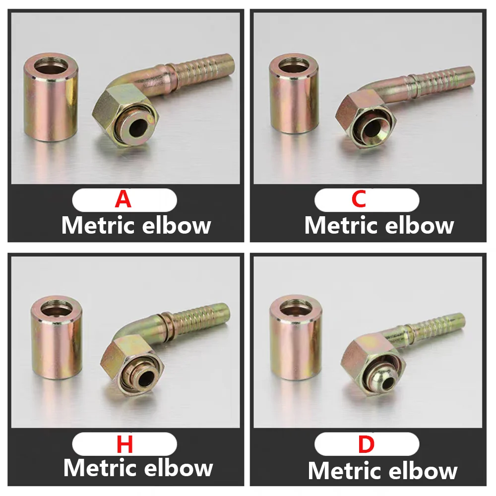 Carbon Steel Color Zinc Metric Internal Thread Hydraulic Oil Pipe Joint M10-M64 A/C/D/H Bend Type 6mm-51mm Three Piece Set