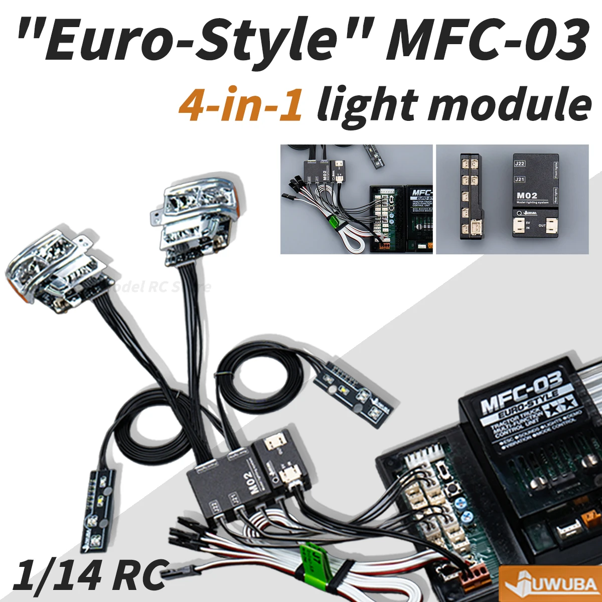 

4-in-1 Light Module MFC-01 03 for TAMIYA 1/14 RC Toy Tractor Truck TurnJuwuba Model DIY Upgrade Accessories