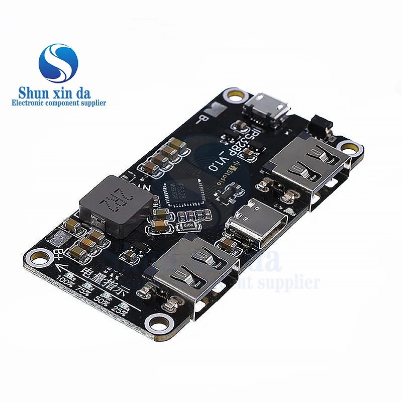 IP5328P Dual USB 18650 Battery Charger treasure Tpye-c 3.7V to 5V 9V 12V Step up Fast Quick Charger Circuit Board QC2.0 QC3.0