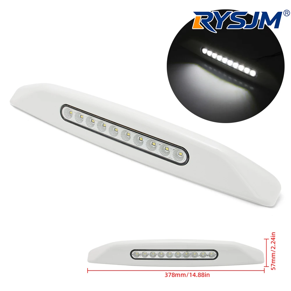 12V RV LED Awning Porch Light Waterproof for Motorhome Caravan Van Camper Trailer Wall Lamps Light 10LED White Led Strip Light