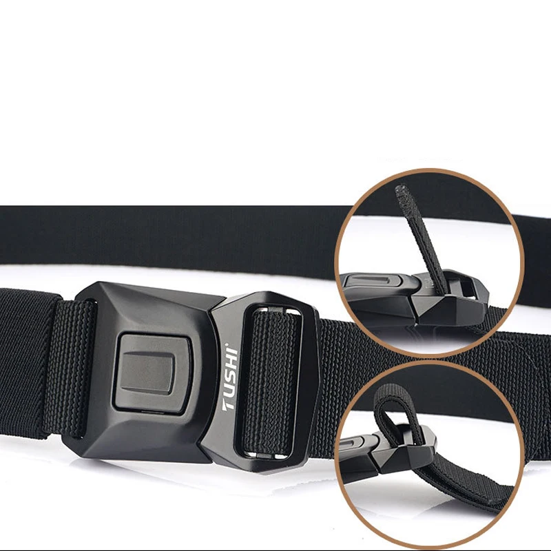 New Tactical Belt Quick Release Outdoor Belt Soft Nylon Sports Accessories Men and Women Black Green Waistband