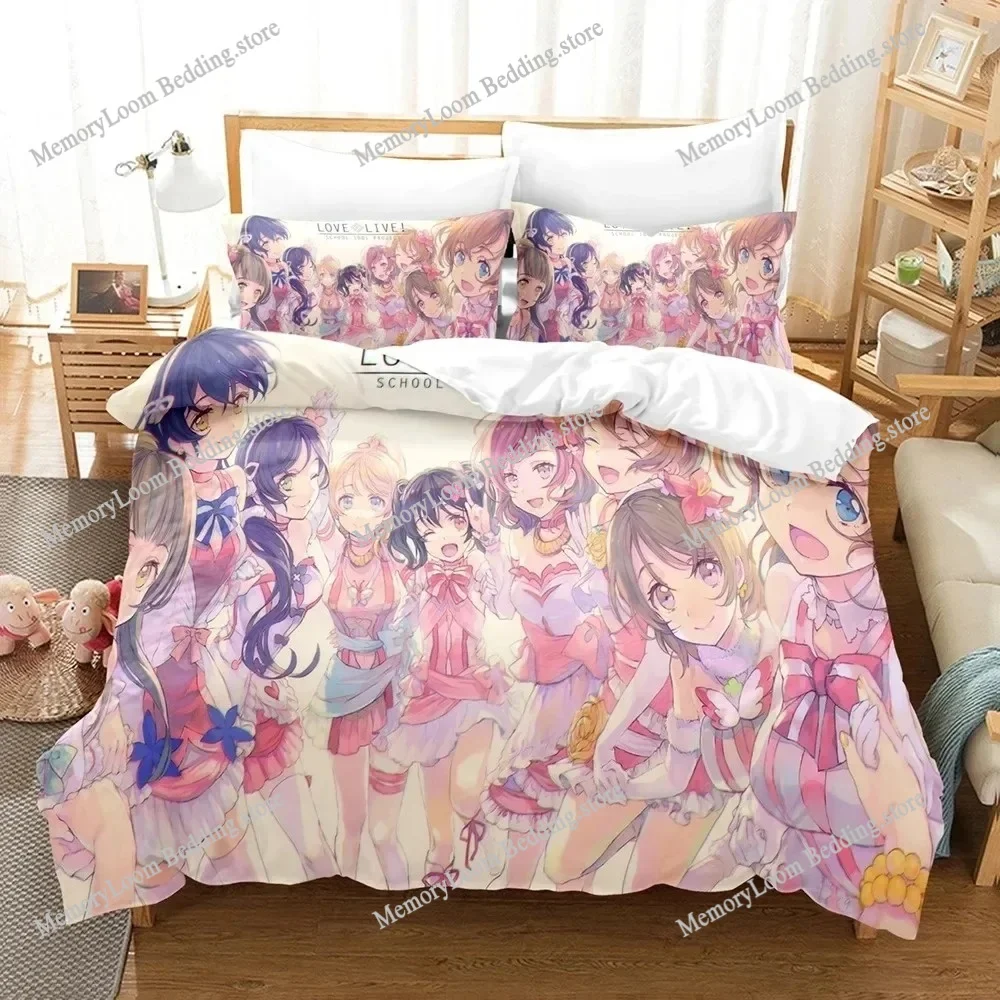 

Anime Love Live College Idol Festival Bedding Set Boys Girls Twin Queen Size Duvet Cover Pillowcase Bed Kids Adult