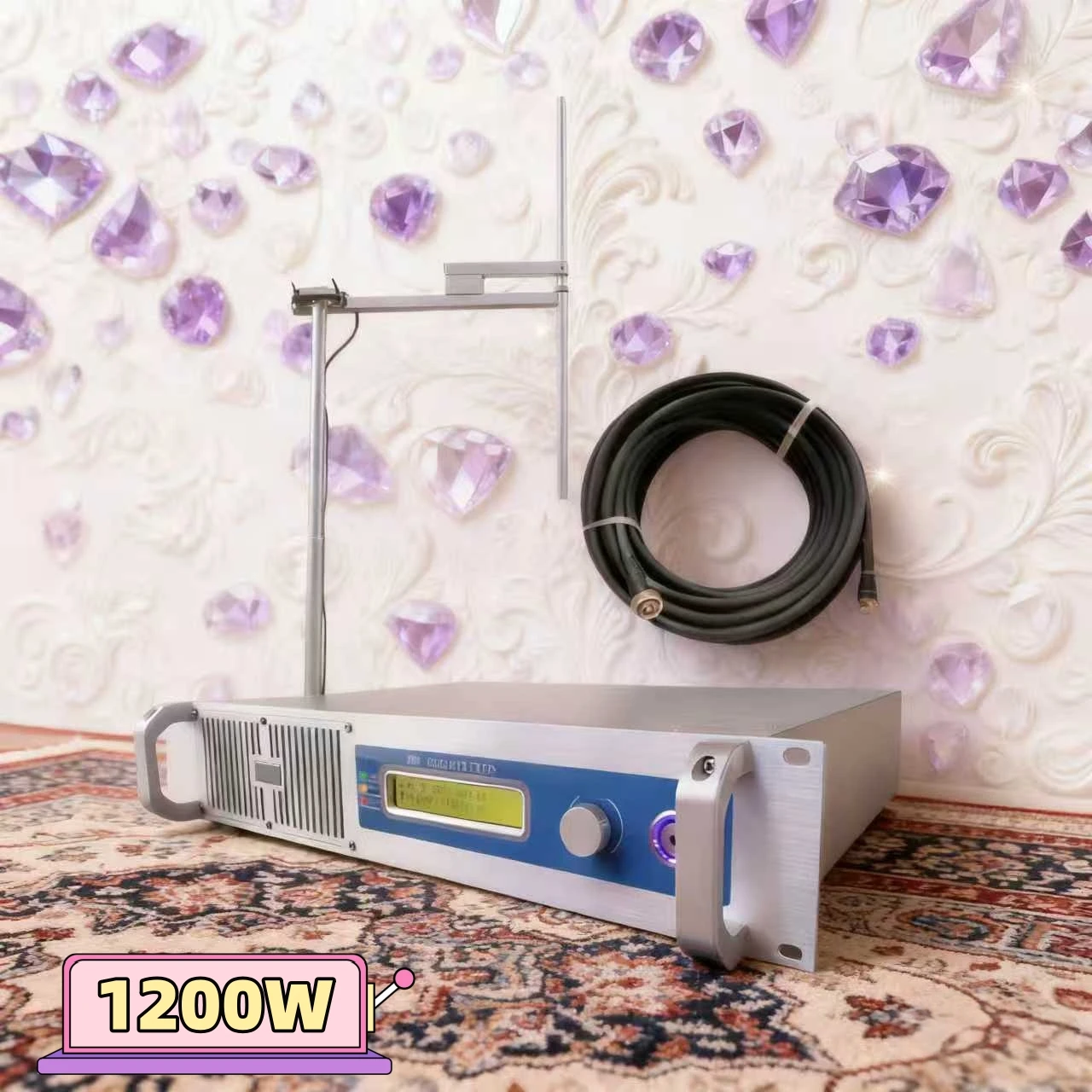 

100-240V Wide Voltage Range YXHT-1.2KW(1200W) FM Transmitter Kit, High Stability, Knob Control for Community, Campus, Hotel